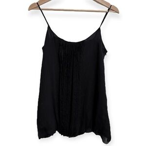 Elizabeth and James Indie Sleeze Ruffle Pleated 100% Silk Sleeveless Top Small